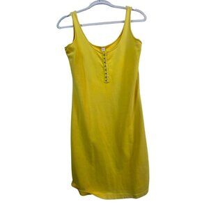 Molly Brown Swim Yellow Sexy Tank Dress Medium Y2K Country Basic Stretch club